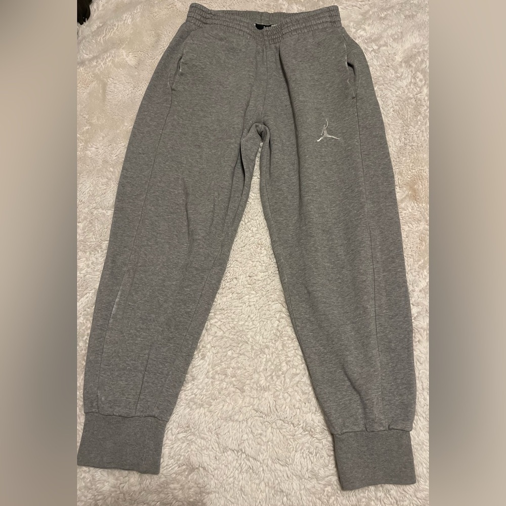 Jordan Mens Gray Sweatpants Sz M Joggers Fleece Athletic Basketball
